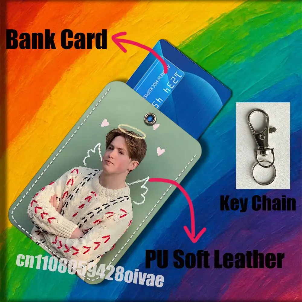 Actor Kit C-Connor For ID Clips Credit Bank Campus Card Holder Cover Decoration PU Leather Keychain