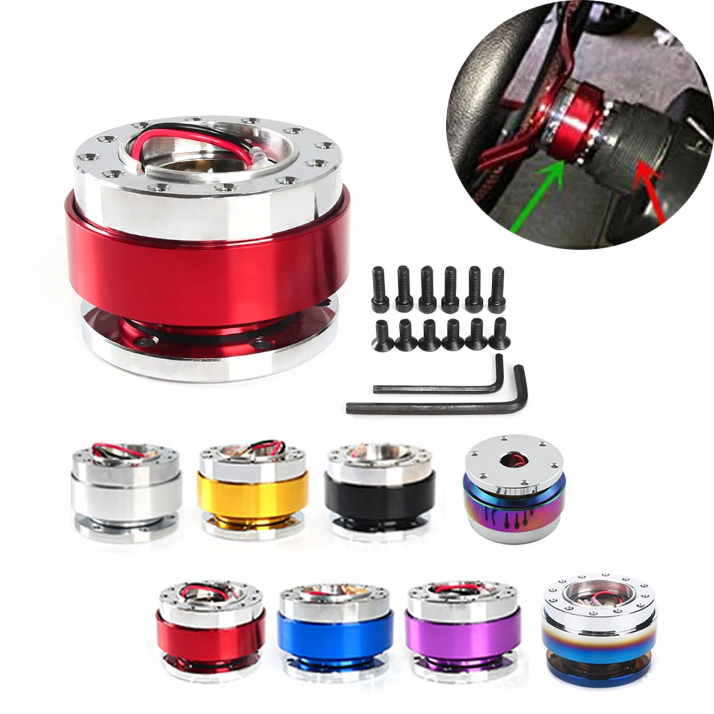 

Car Modification Quick Release Steering Wheel Hub Adapter 6 Hole Snap Off Boss Kit Aluminium