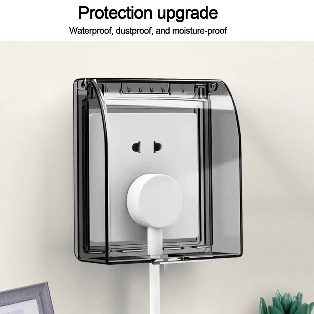 Wall-mounted Switch Protective Cover Self-Adhesive 86 Type Socket Waterproof Box Plastic Electric Plug Cover Wall