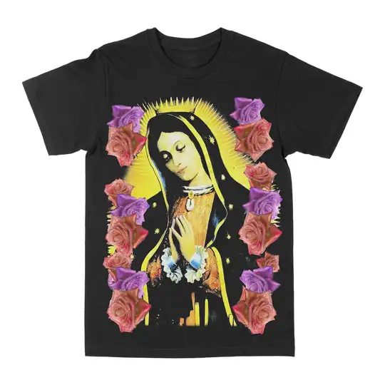

Virgin Mary Graphic Printing Summer Luxury Brand Cotton Men's and Women's T-Shirts Short Sleeves Street Fashion Clothing