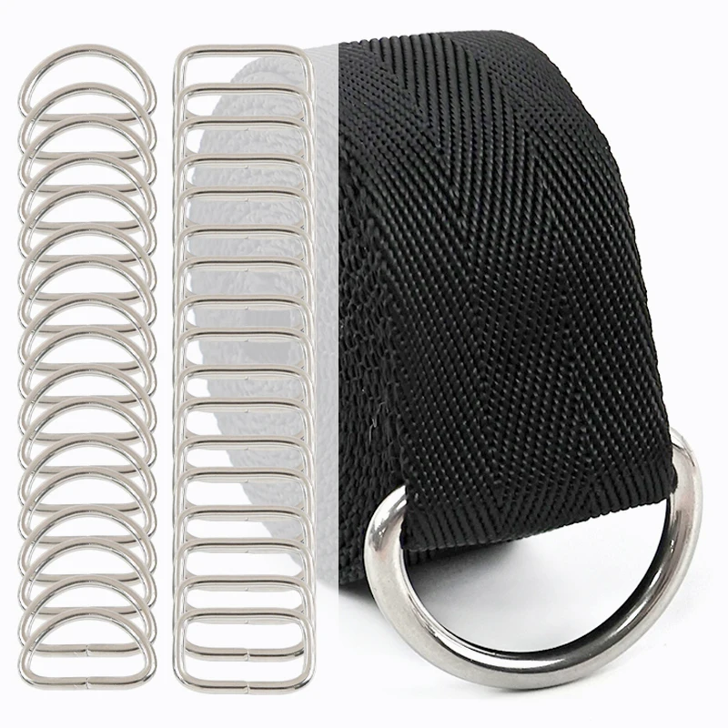 

10-50Pcs Stainless Steel Ring Buckle 20/25/32/38mm Square Loops Clasp Bag Strap Keychain D Rings Dog Collar Carabiner Clips Hook