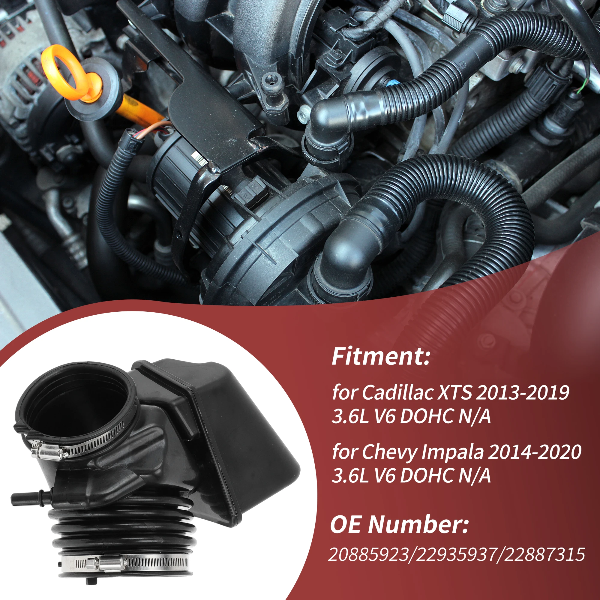 

Впускной шланг UXCELL для Chevy Impala для Cadillac XTS 3.6L V6 2014-2019 No 20885923 1 шт.