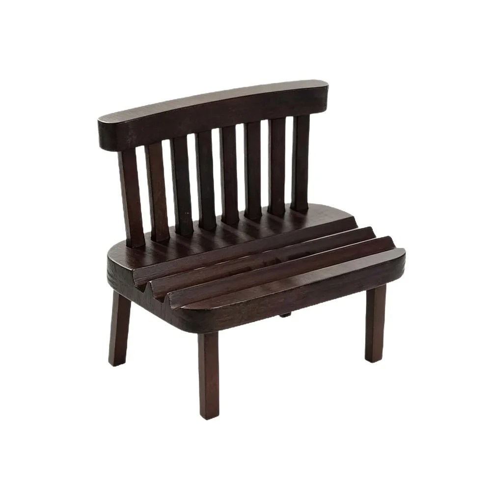 Solid Wood Chair Mobile Phone Holder Portable Elegant Walnut Cell Phone Stand Universal Creative Design Mobile Phone Stand
