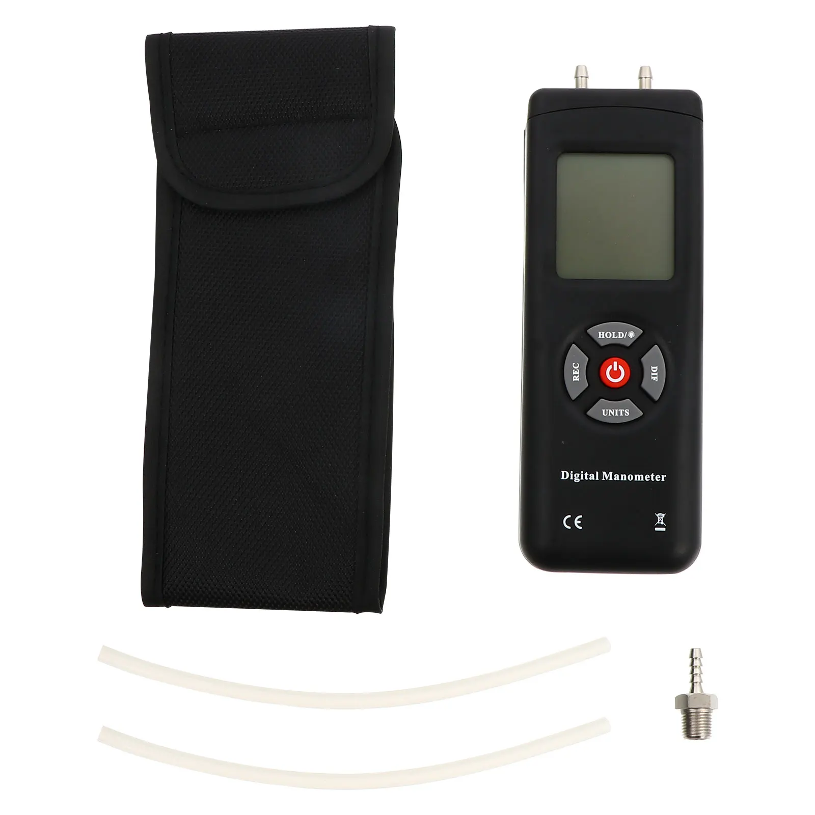 

H held Digital Manometer Differential Pressure Gauge ABS Dual Input Air Tester Large Display Data Retention Max Min Pressure