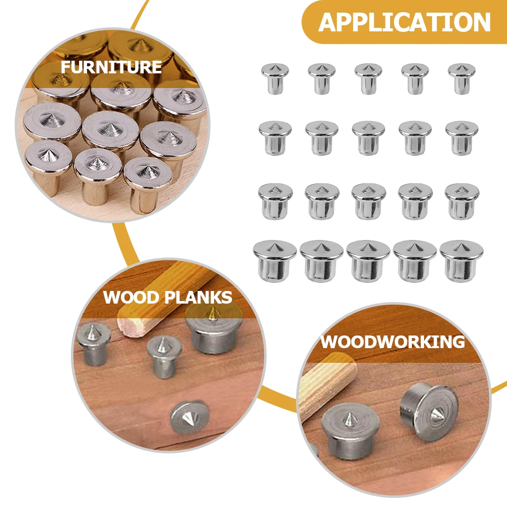 

1 set Plated Steel Woodworking Dowel Center Transfer Tool Tenon Multiple Sizes for Accurate Drill Hole Positioning