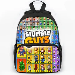 3D Print Stumble Guys Mochila, mochilas escolares, jogos de desenhos animados, alunos primários, Bookbag, Travel Bag, Rucksack, crianças Bagpack, meninos, meninas