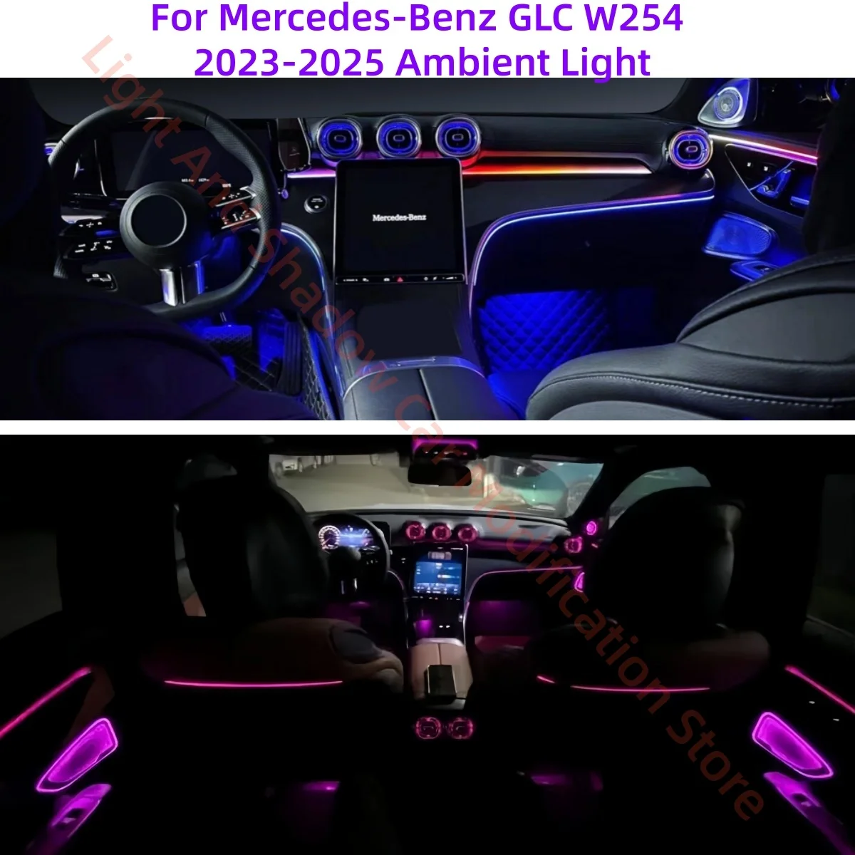

For Mercedes-Benz GLC X254 2023-2025 automotive interior light Car accessories Light and shadow co-pilot Backrest ambient light