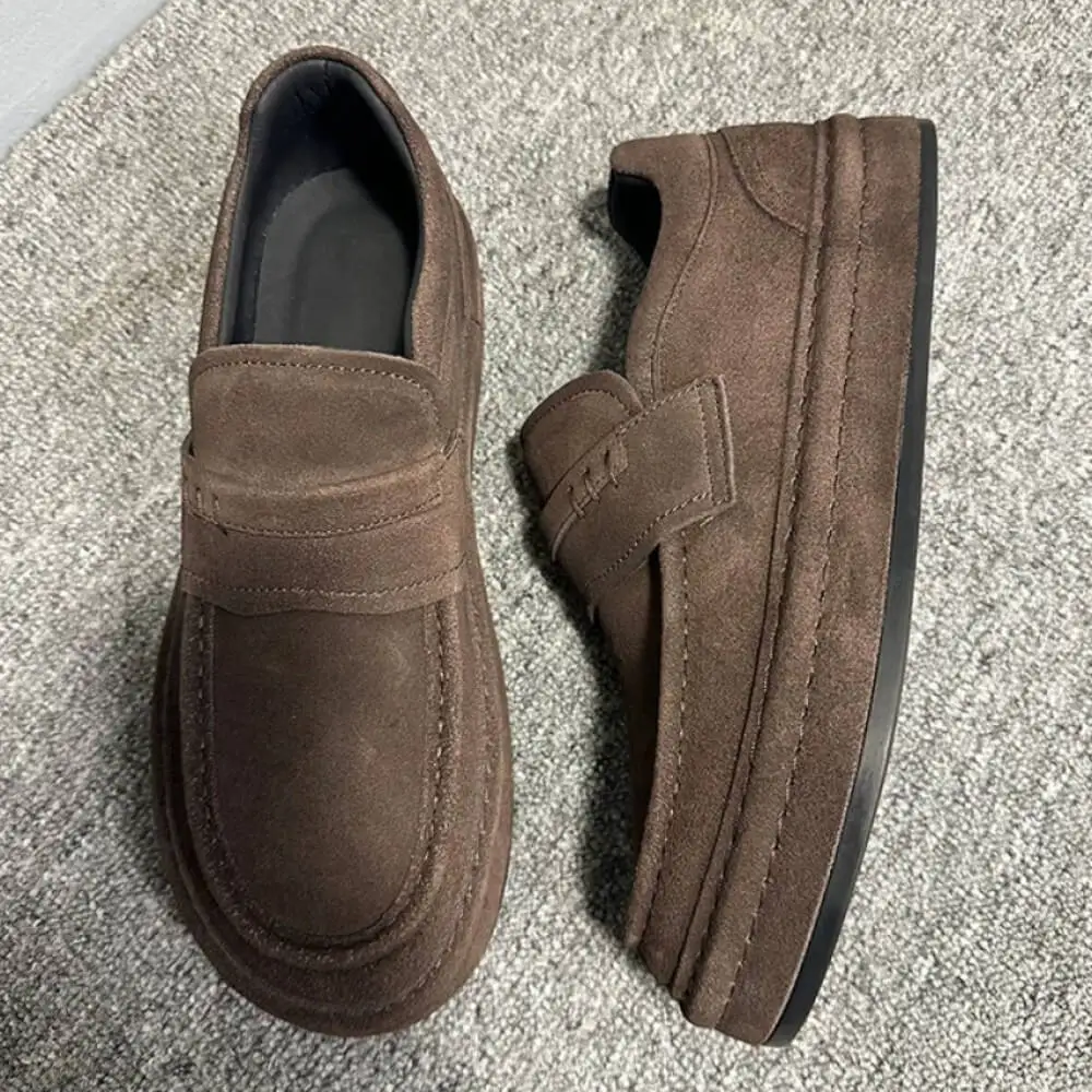 Premium Dark Brown Suede Loafers – Handcrafted Comfort, Rugged Casual Style