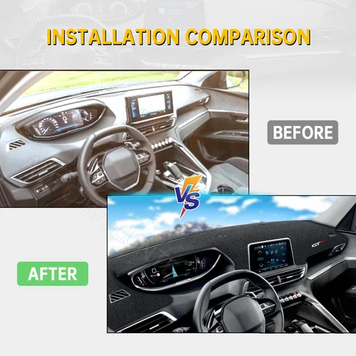 Imagen 2 del producto Para Peugeot 3008 5008 GT Hybrid 2016 - 2020 2021 2022 2023 cubierta para salpicadero de coche alfombrilla tablero parasol Anti-UV Pad Accesorios