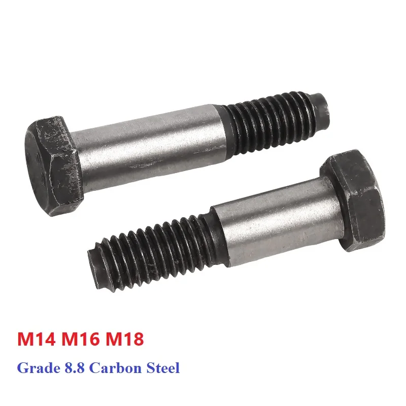 Hex Hexagon Locating Plug Screw M14 M16 M18  Black Grade 8.8 Carbon Steel Hinge-Mounted Bolt Length 40~150mm