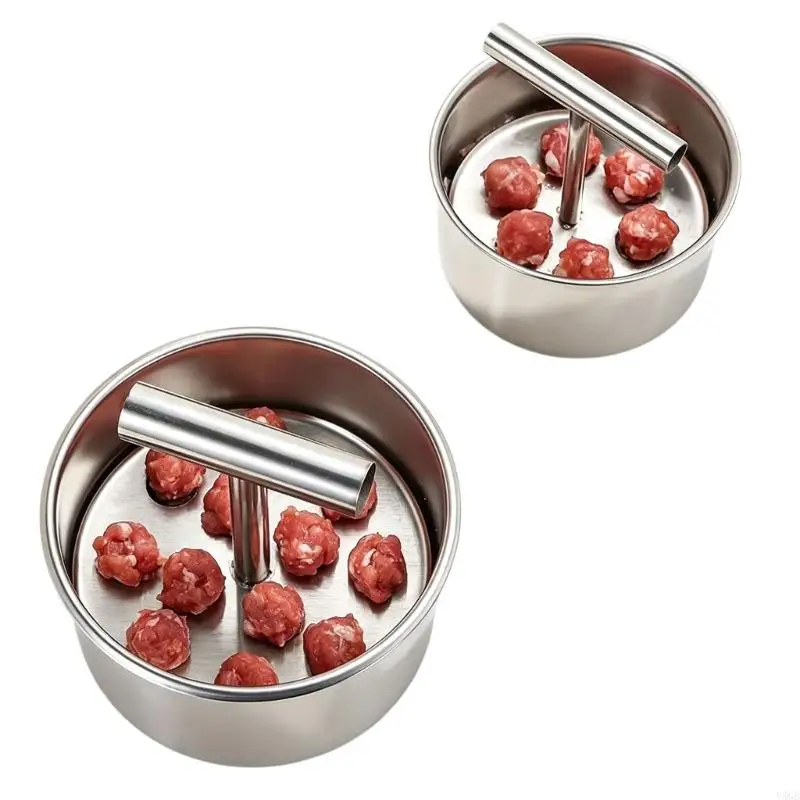 3Pcs Meatball Forming Tool in Smooth Steel for Preparing Several Meatballs from Fish, and Shrimp Mixtures at a Time Y5GB
