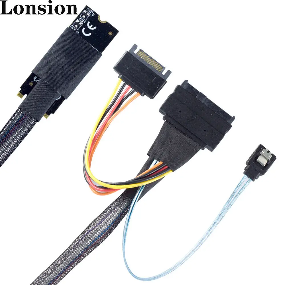 

M. 2 SFF-8643 to U.2 SAS SFF-8639 with SATA 15P and 7P Server Adapter Cable