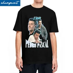 I Love Pedro Pascal Oscar Isaac Cursed Fan Collage T-Shirts for Men Women Unique 100% Cotton Tee Shirt O Neck Summer Clothes