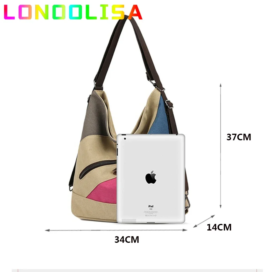 Women 3 In 1 Handbags Crossbody Canvas Bag for Women Big Shoulder Tote Female Handbags Lady Designer Messenger Backpack Sac