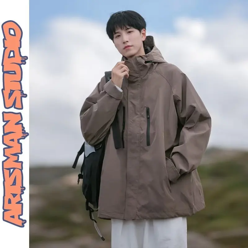 

Loose Men's Workwear Jaet Oversize American Sle Polyester Fabric Winter Youth Faion ort Coat No Brand Chinese Made