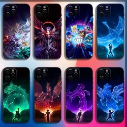 S-Saint Seiya Knights Phone Case For iPhone 16,15,14,13,12,11,Pro,X,XS,Max,XR,Plus,Mini Soft Black Cover