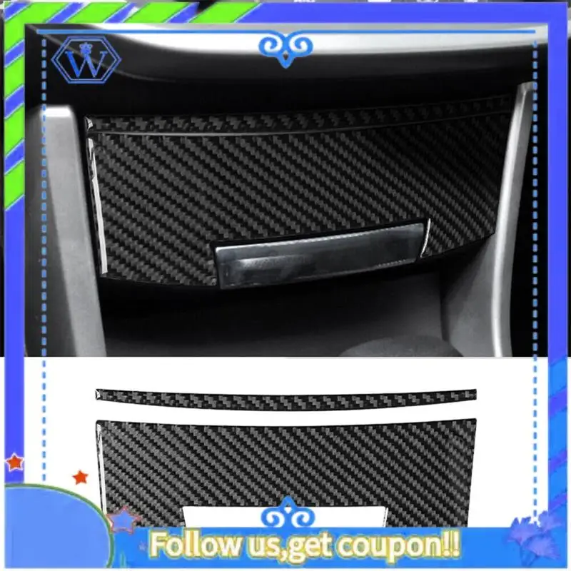 

M46K-2Pcs Carbon Fiber Interior Central Storage Box Cover Trim For Honda Accord 2013-2017 Spare Parts