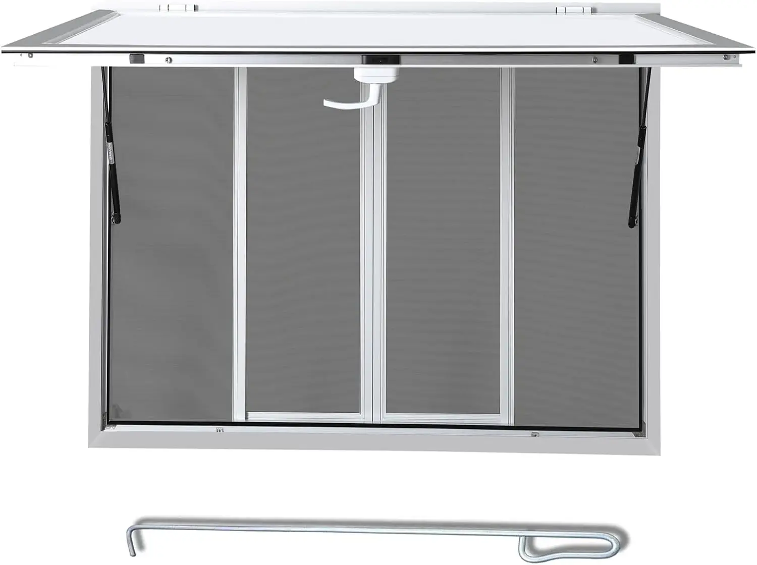 

Window 48 x 36 inch, Aluminum Alloy Concession Window for Food Truck with Awning Door and 4 Sliding Screen Windows, Service Wind