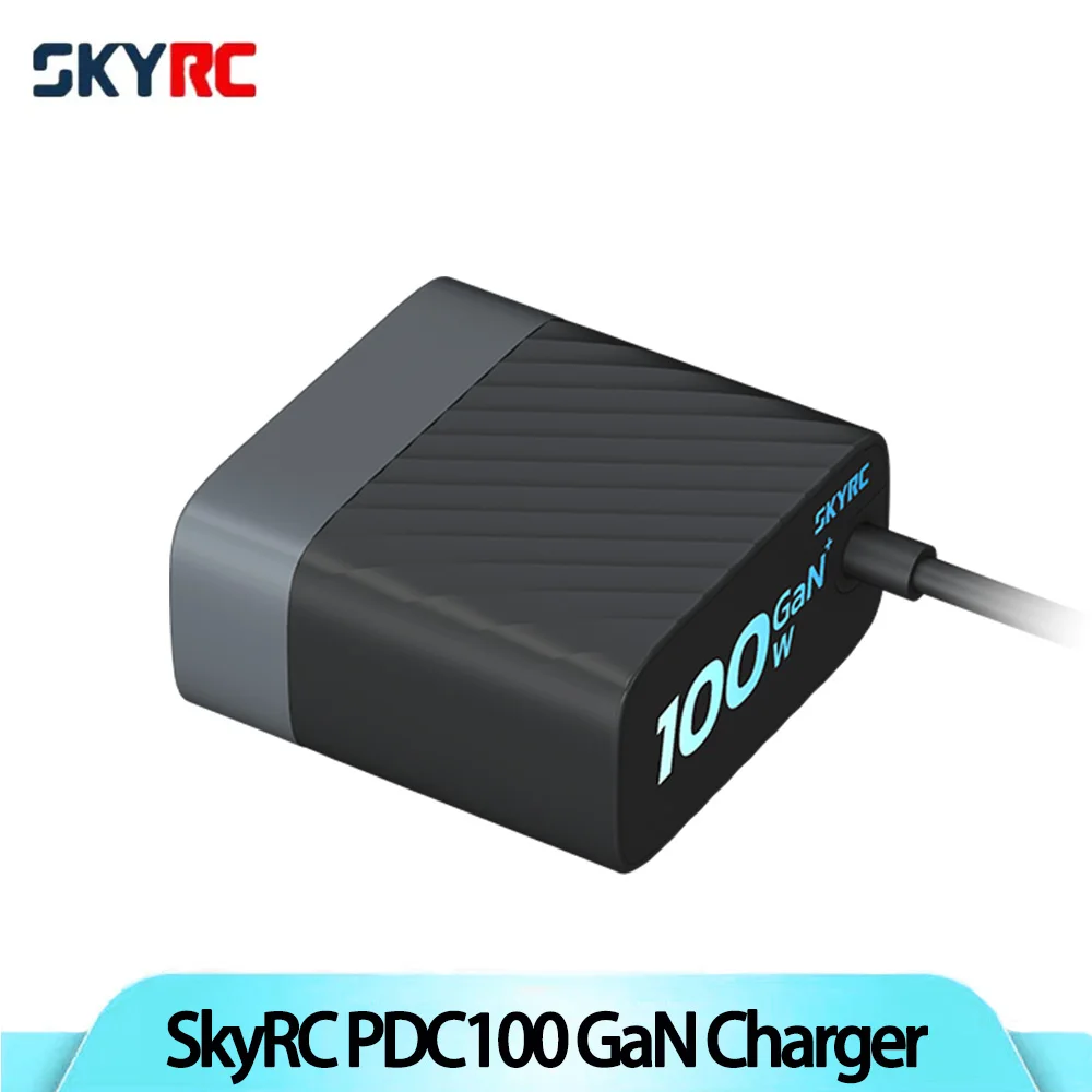 

SkyRC PDC100 100W GaN Charger With USB C Built In Cable Multi - Protocol Global Voltage Support For RC Devices Phones Laptops