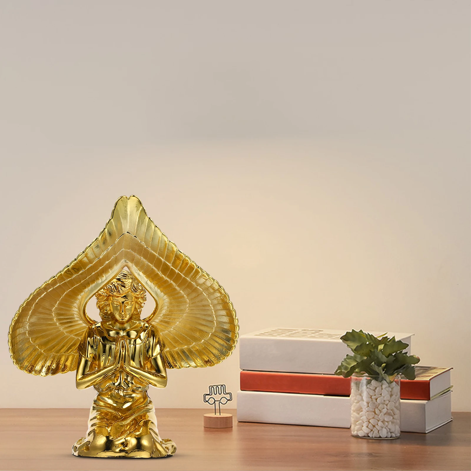 

Golden Angel Figurine Zinc Alloy Craft Desk Decorations Mini Statue Home Decor Angel Sculpture Ornament Lightweight Portable