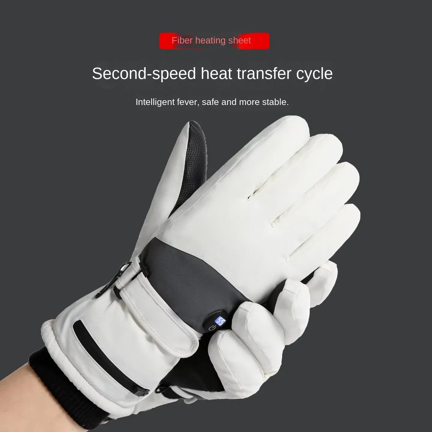 Men's Winter Electric Heating Gloves 3000mAh Rechargeable Battery 3 Temperature Settings Waterproof Anti-Slip for Outdoor Work Skiing Traveling view 6