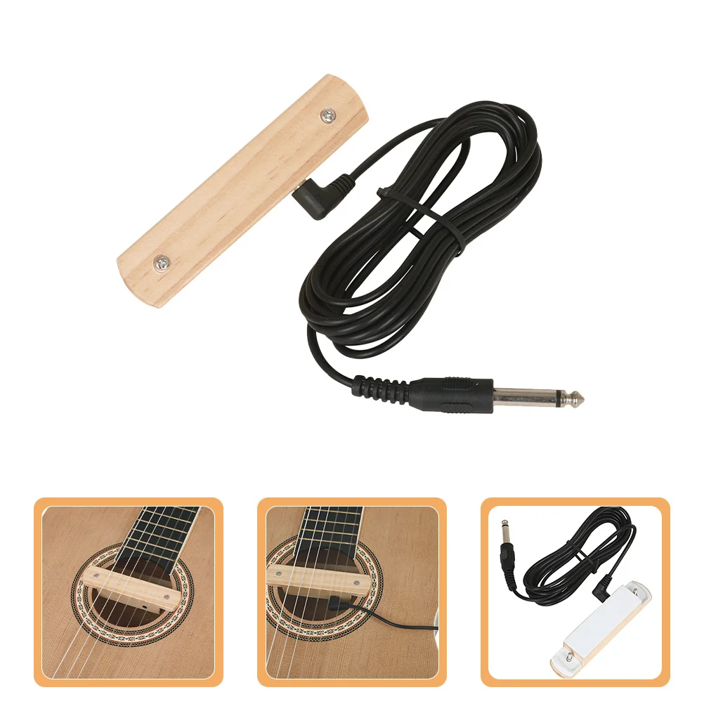 

Wooden Passive Pickup Acoustic Guitars Ukuleles Classical Clear Sound Easy Install No Modifications Required Long Lasting