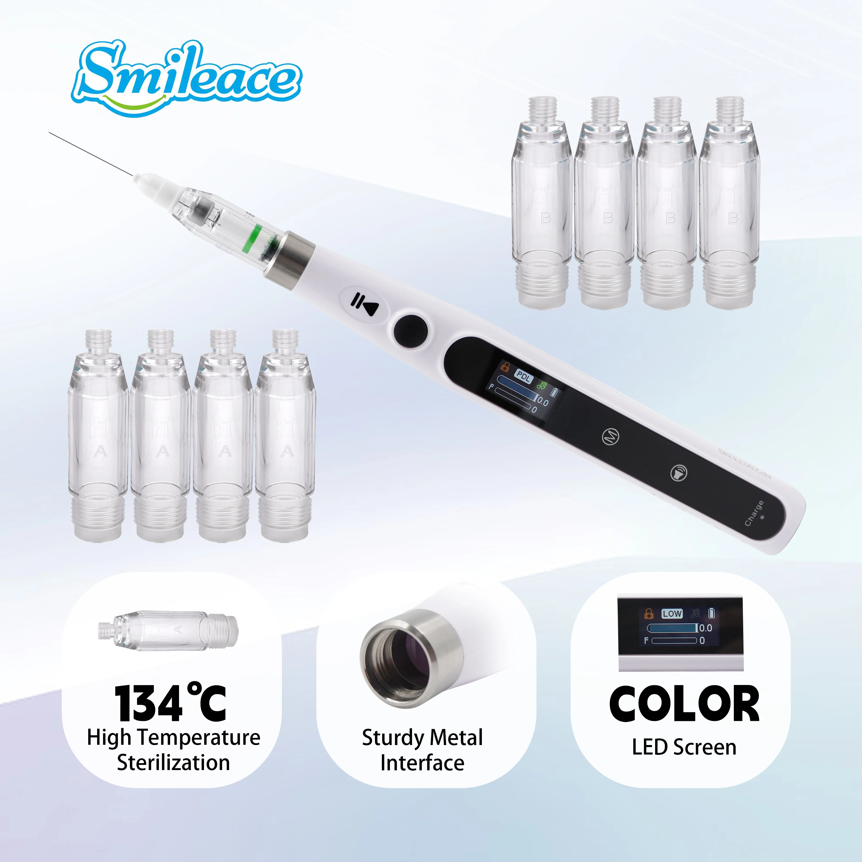 Caneta de anestesia local indolor portátil dental, injetor de anestesia oral carregável com display lcd operável, seringas de odontologia