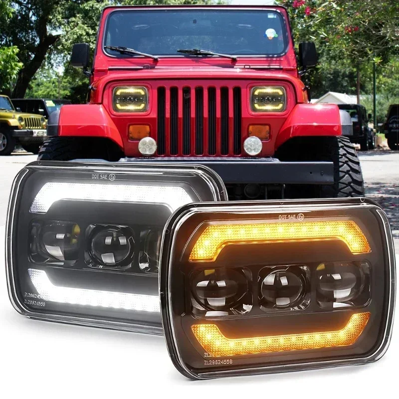 

5x7 7x6 Inch Led Rectangular Headlight Lights IP67 Waterproof Driving Lights