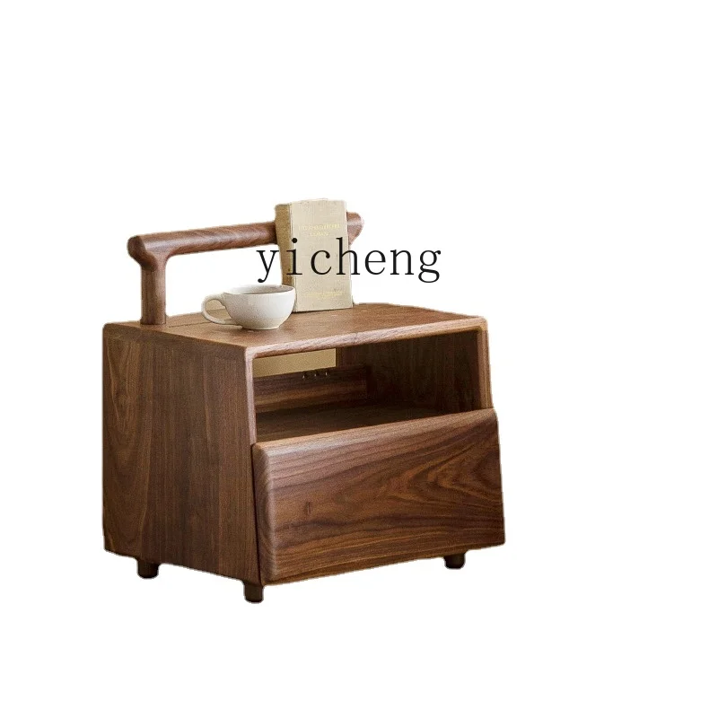 

Zc Wooden Woven Bedside Table Solid Wood Bedside Cabinet Bedroom Small Bedside Cabinet