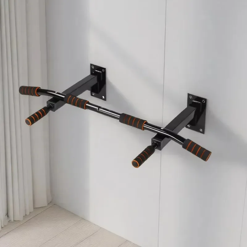 single-wall-mounted-horizontal-bar-fitness-equipment-indoor-installation-steel-pull-up-bar-with-perforated-design-household-use