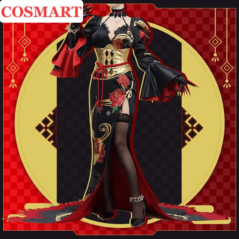 COSMART [Customized] Vtuber Nijisanji Ethyria Nina Cheongsam Dress Uniform Cosplay Costume Women Halloween Outfit S-3XL New