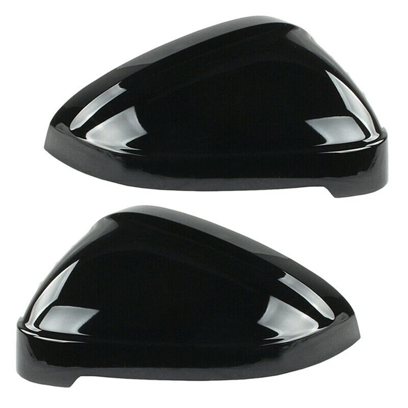 For- A4 B9 2017-2020/A5 S5 RS5 2016-2020 Side Wing Mirror Cover Caps Rearview Exterior Shell Glossy Black With Holes