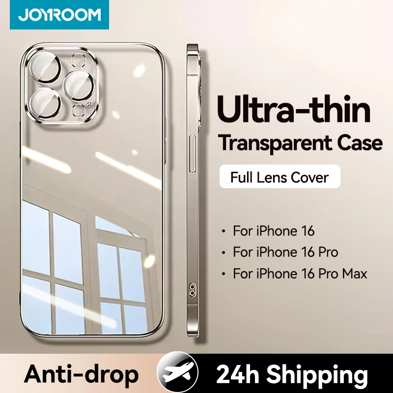 Joyroom Case For iPhone 16 15 14 13 Pro Max Anti-drop Transparent Cover For iPhone 16 Pro Max Soft TPU Case With Len Protection