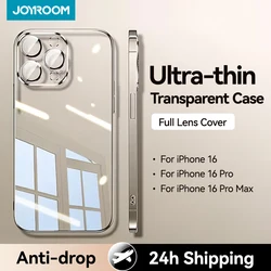 Pomerroom-Coque transparente anti-chute pour iPhone, coque souple en TPU avec protection d'objectif, iPhone 16 15 14 13 Pro Max