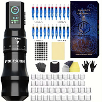 Tattoo Kit POSEIDON High Quality Tattoo Gun Kit For Permanent Makeup Tattoo Machine Hot New Tattoo Power Supply Tattoo Pen Kit