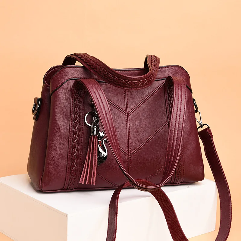 Yogodlns luksusowe torebki z wisiorkiem torebki damskie PU skórzane marki torba typu crossbody torba na ramię o dużej pojemności Lady marki torba z uchwytem