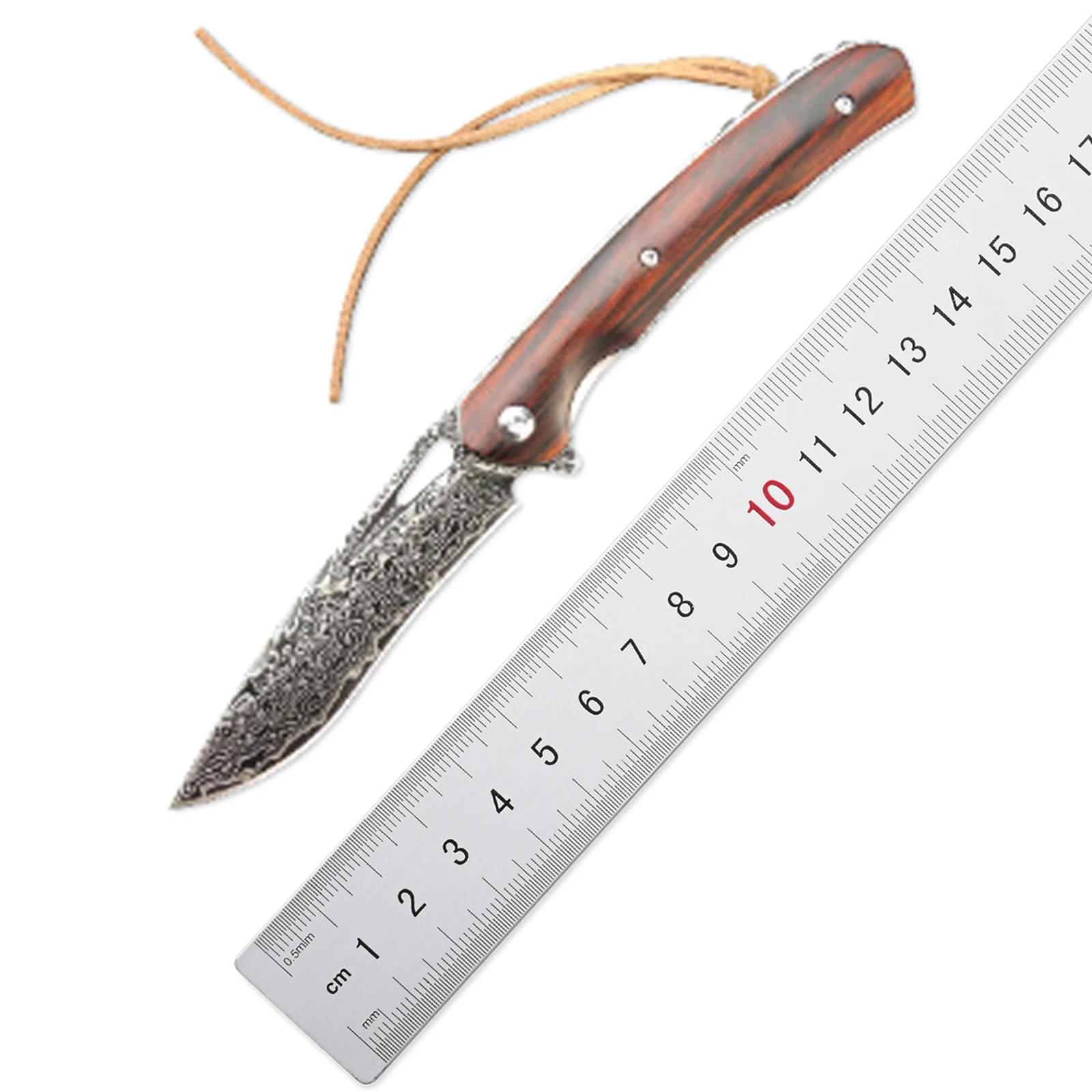 Sitivien ST249 Folding Knife Damascus Blade Dalbergia Handle Ball Bearing EDC Tool Knife for Outdoor Working  Camping Collection