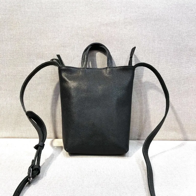 

Black Genuine Leather Crossbody Bags For Women High Quality Cowhide Handmade Shoulder Bag 2025 New Minimalist Casual Small Purse