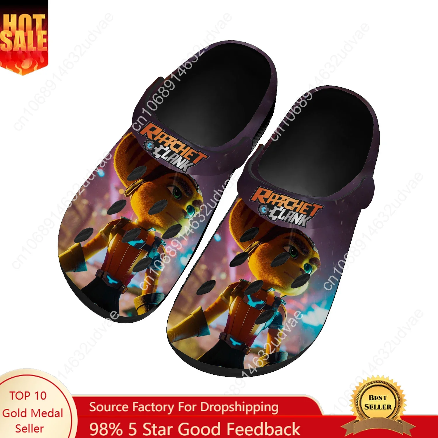 

Ratchet Clank Rift Apart Water Shoes Mens Womens Comfortable Home Garden Clogs Customizd Sandals Beach Breathable Hole Slippers