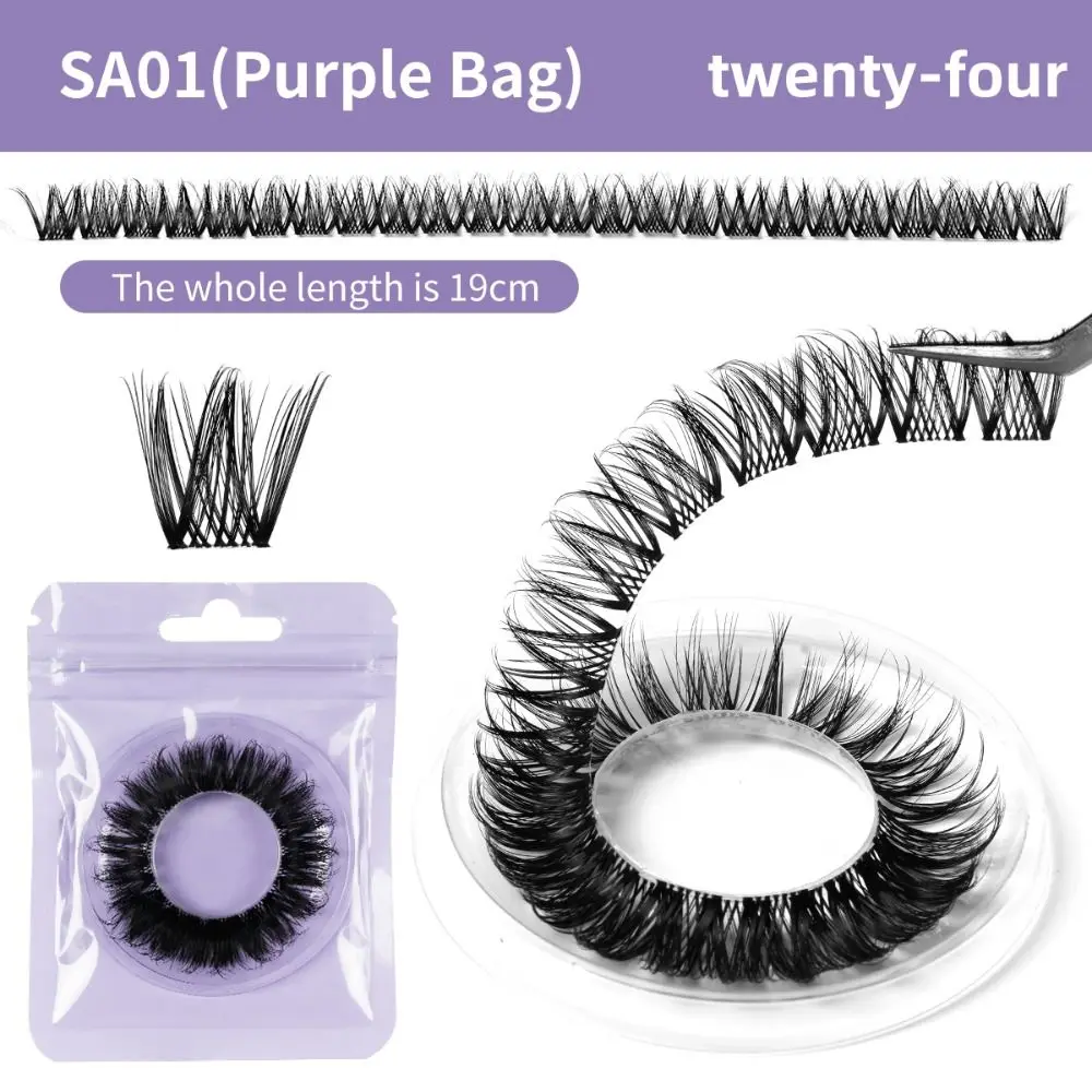 Piekerige Faux Nertsachtige Haar Gesegmenteerde Wimpers Oog Langwerpige Curling Pluizige Valse Wimpers Make Dikke 3D Wimpers Dames