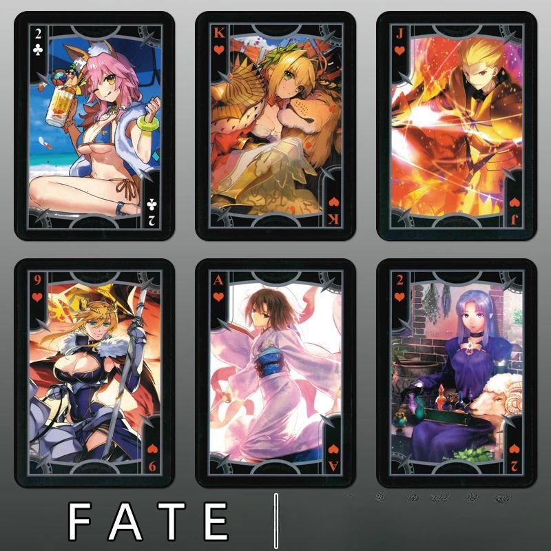 54 قطعة لعبة مصير/الطلب الكبير أوراق اللعب أنيمي الطرفية بطاقات صابر صورة بوكر ألعاب كرتونية جمع هدية