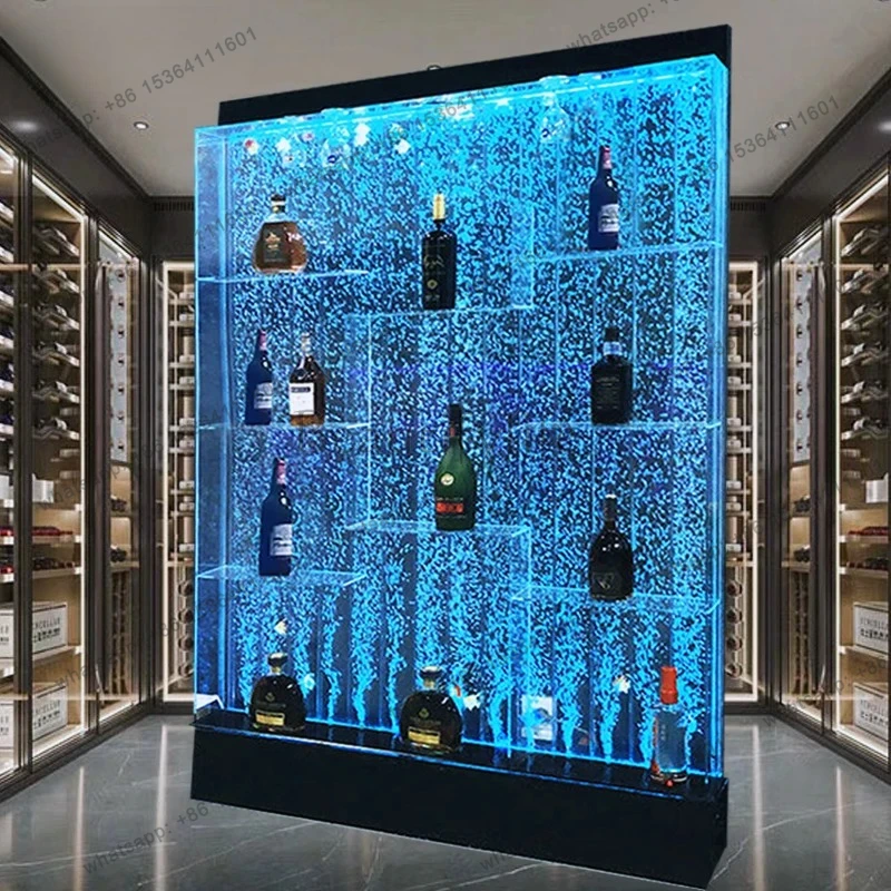 Customization.Acrylic Decor Led Bubble Wall With Liquor Shelf Display Fountain Screen & Room Divider Removable Discoloration Wat