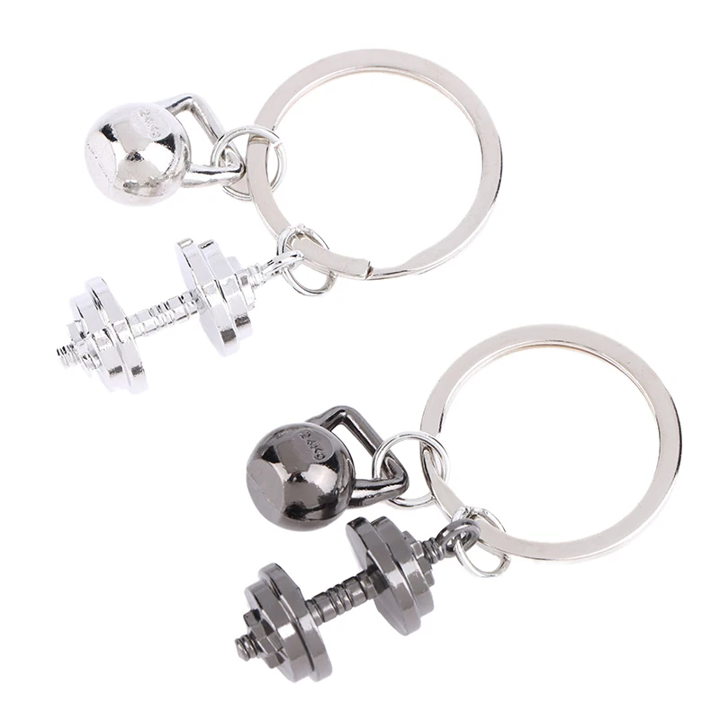 Mini-Hantel-Schlüsselanhänger aus Metall für Männer, Doppelhantel, Fitness-Promotion, kleines Geschenk, Zubehör zum Aufhängen am Rucksack oder Schlüsselbund – Detail 6