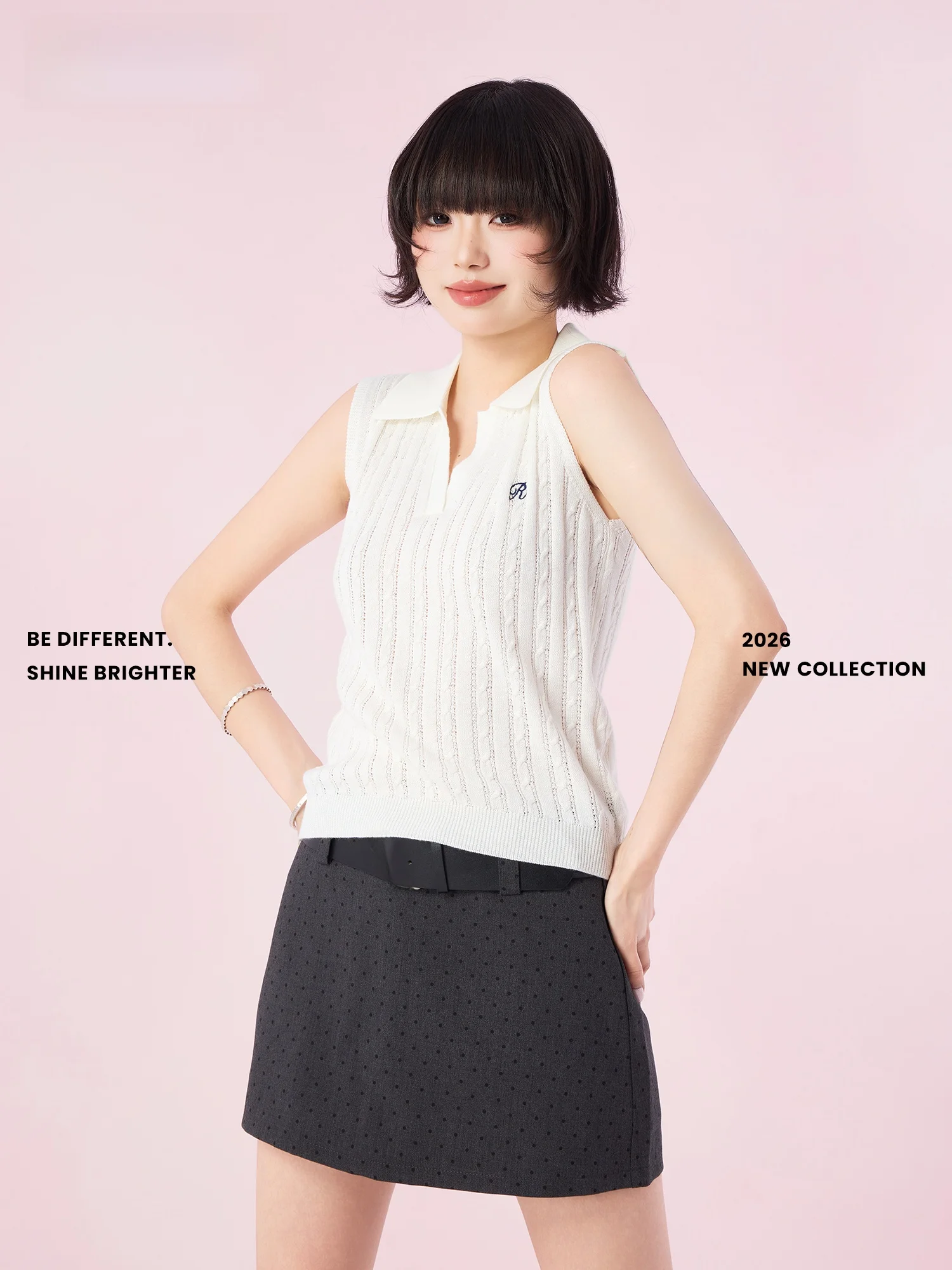 

Новинка лета: вязаный свитер Didimax, повседневный жилет с воротником, бежевый цвет, женский, удобный, дышащий топ