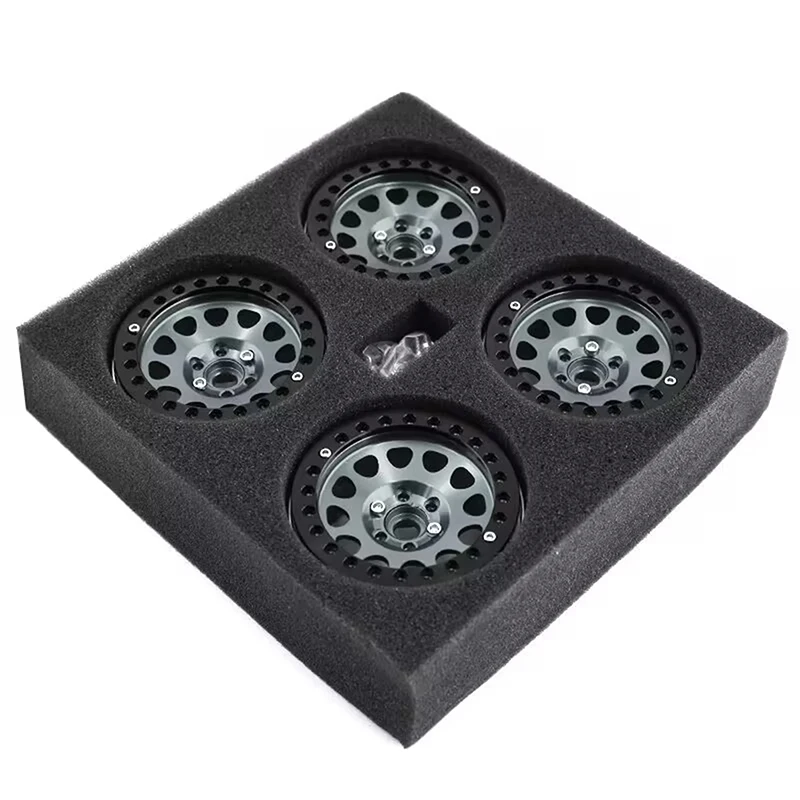 4Pcs CNC Aluminum Alloy 2.2 Beadlock Wheel Rim for 1/10 RC Crawler Car Axial SCX10 90046 AXI03007 TRX4 VS4-10 Redcat Gen8