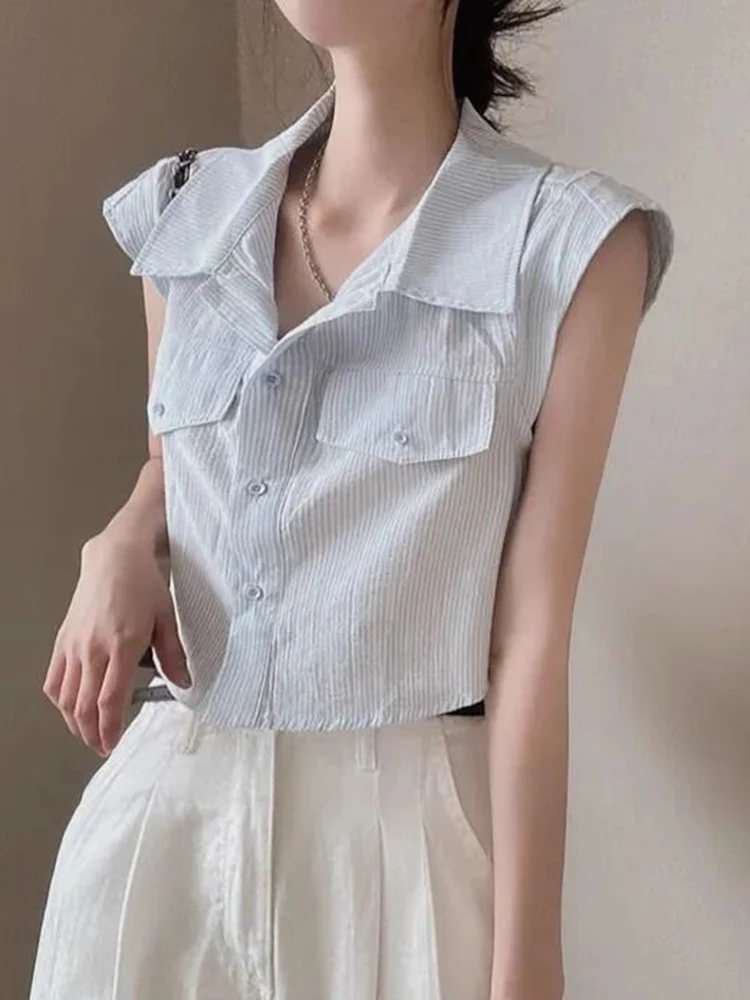 Zoki Cropped Flying Sleeve Shirt Women Sexy Slim Korean Elegant Blouse Casual Design Sweet Female Summer Vintage New Short Tops