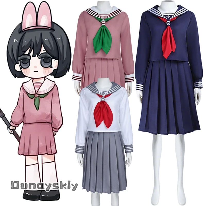 Juego Hinako Shimizu disfraz de Cosplay {Dream ZS} uniforme escolar de estilo básico de 3 colores traje de marinero de Halloween Tops blancos Falda plisada