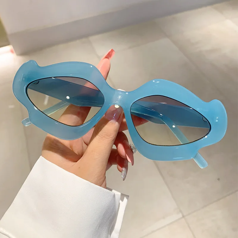 Vintage Brand Designer Irregular Wave Sunglasses Women Sun Glasses For Men Popular Punk Fashion Luxury Funny Cute Shades UV400