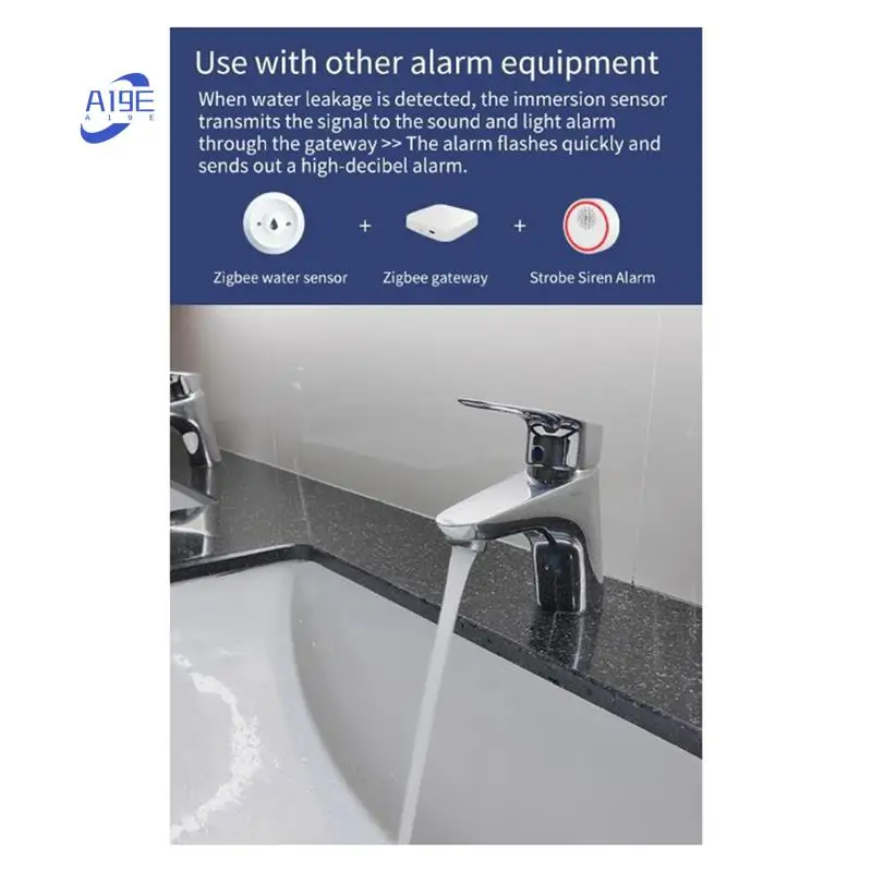 

A19E-Graffiti Zigbee Датчик наводнения Умный датчик воды Сигнализация утечки Датчик наводнения Многофункциональный датчик наводнения