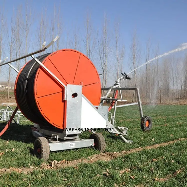 2026 Novo Sistema de Irrigação Agrícola Automatizado com Carretel de Mangueira e Temporizador Inteligente, Monitoramento Remoto, Caixa de Engrenagens Metálica e Componentes Essenciais do Motor